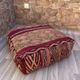 Outdoor Kilim Pouf - Moroccan Throw Pouf - Berber Ottoman Pouf - Oriental Pillow