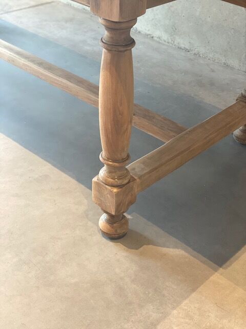 Sandblasted farmhouse table with extensions