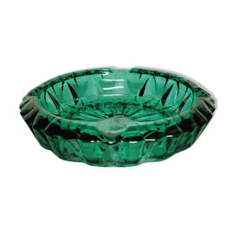 Vide poche en verre taillé couleur émeraude