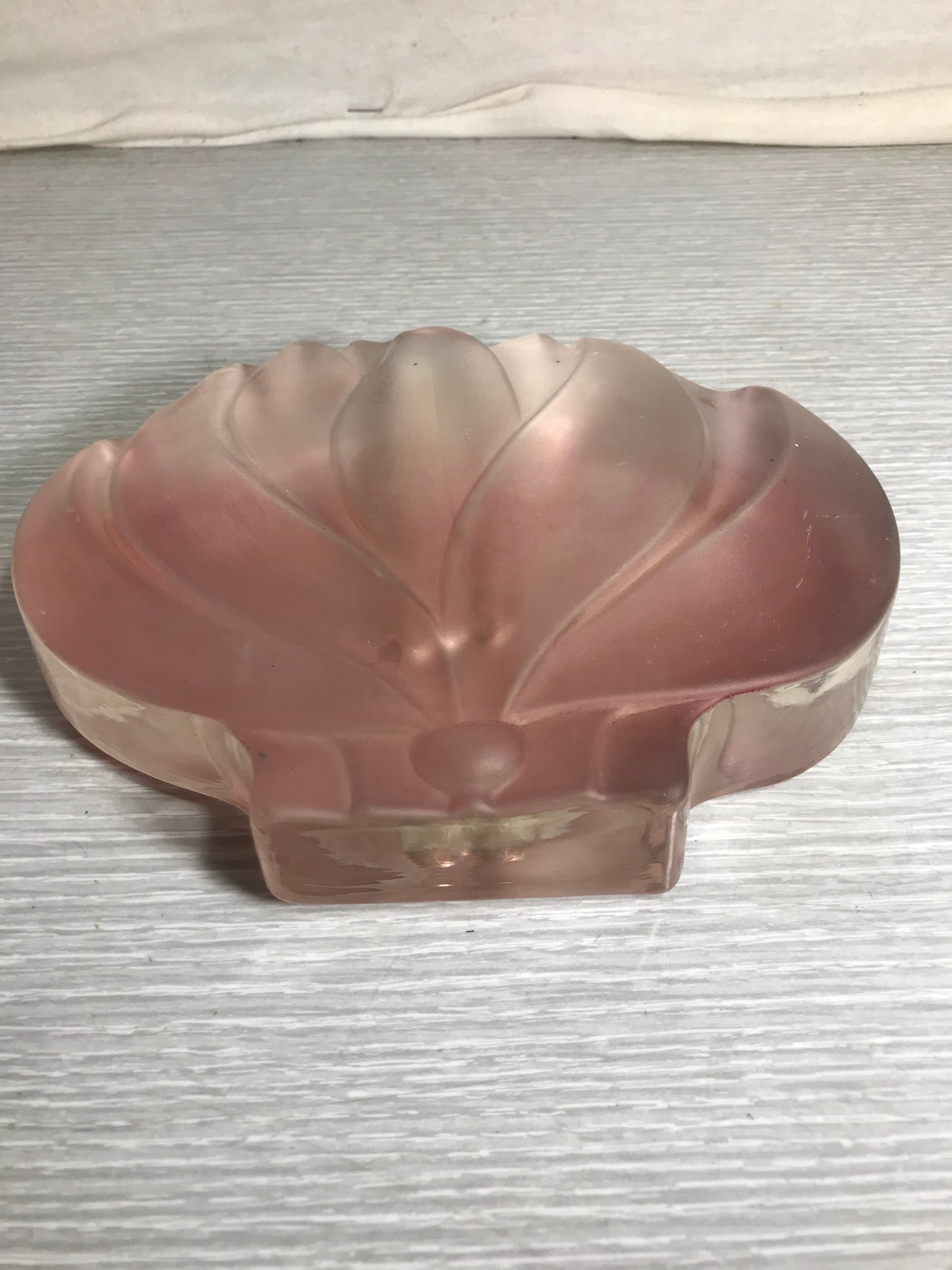 Ancient soliflore crystal vase Walther glas glass rose form lotus vintage