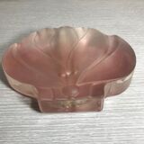 Vase ancien soliflore cristal Walther glas verre rose forme lotus vintage