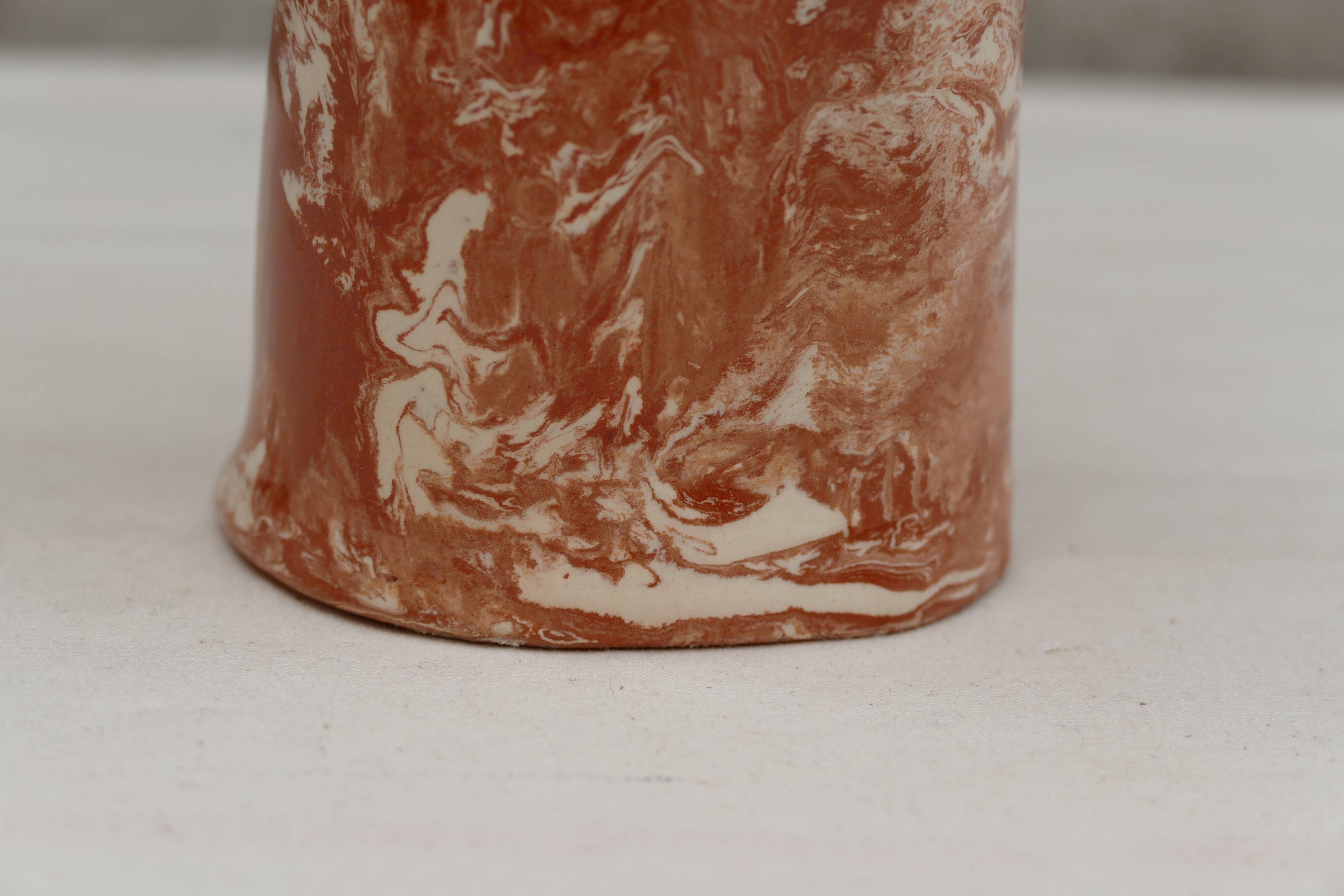 Marbled terracotta vase