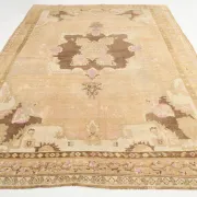 Light Brown & Pink Vintage Persian Rug, Handmade Wool Classic Home Decor