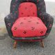 Fauteuil année 50 rouge et noir pieds compas