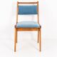 Vintage light blue velvet chair, mid-century, Europe, 1960s.