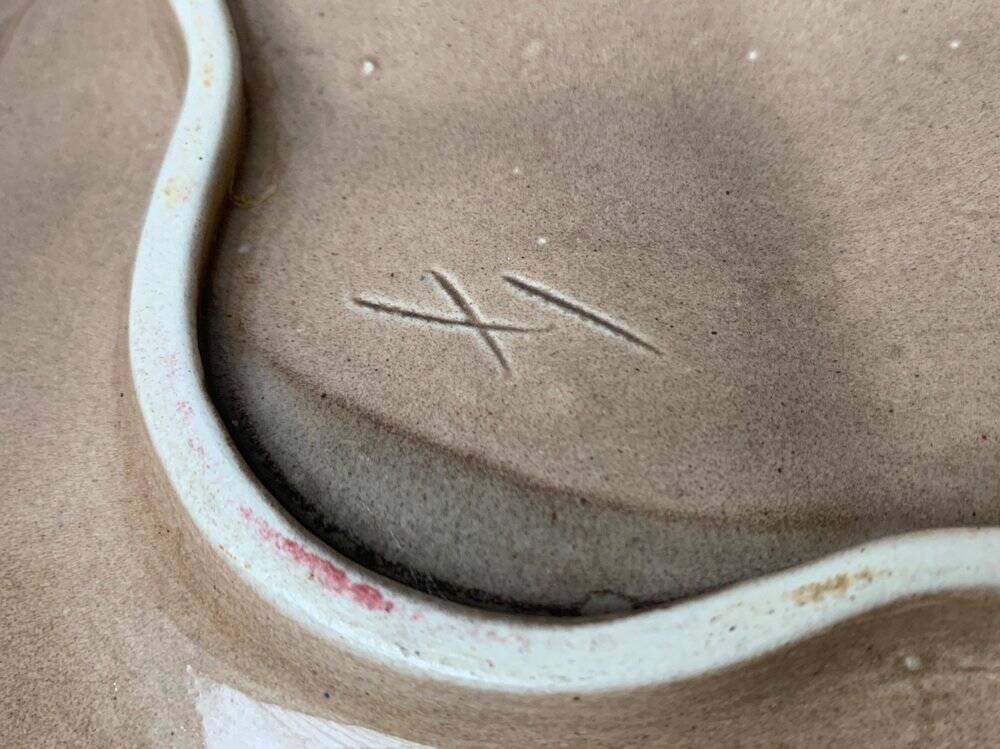 Large East German pottery bowl from the mid-century GDR by Strehla Keramik, 1960s.