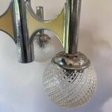 Lustre vintage 3 feux chromé globes verre