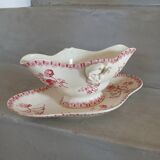 Antique sauce boat in Gien ironstone.