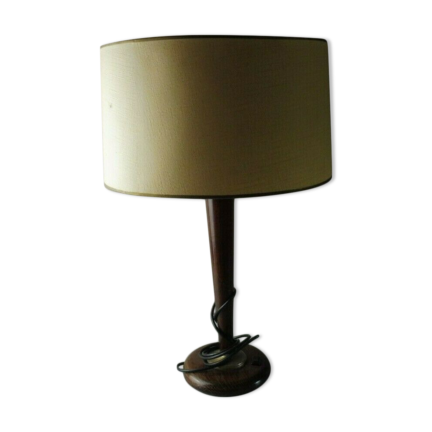 Plate table lamp, wooden, art deco