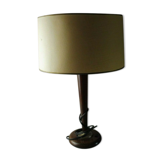 Plate table lamp, wooden, art deco