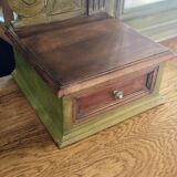 Antique bevelled mirror Farrow and Ball "Green Bancha"