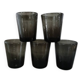 5 bubble glass water glasses