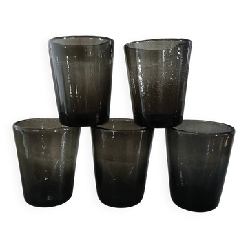 5 bubble glass water glasses