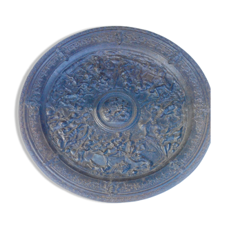 cast iron dish decorated in the antique XIX th -FONTE SOMMEVOIRE