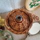 Small canister demijohn in glass circled with wicker - vintage