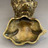 Pot à tabac en bronze en forme de tête de chien, vers 1900