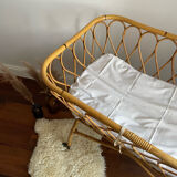 Berceau rotin vintage