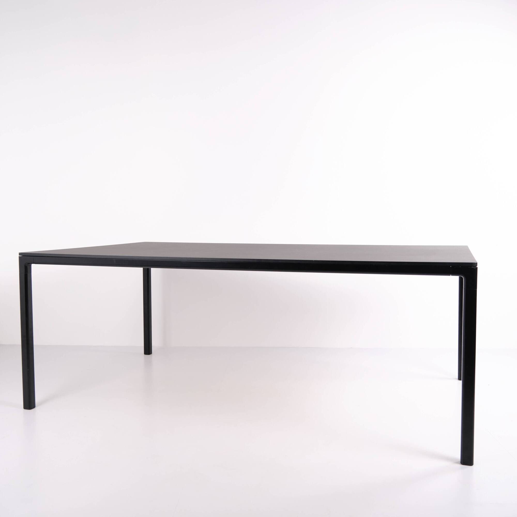 HAY T12 dining table – black linoleum – black aluminium frame