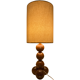 Dutch unique handcrafted wooden sphere ball table lamp, 1970s