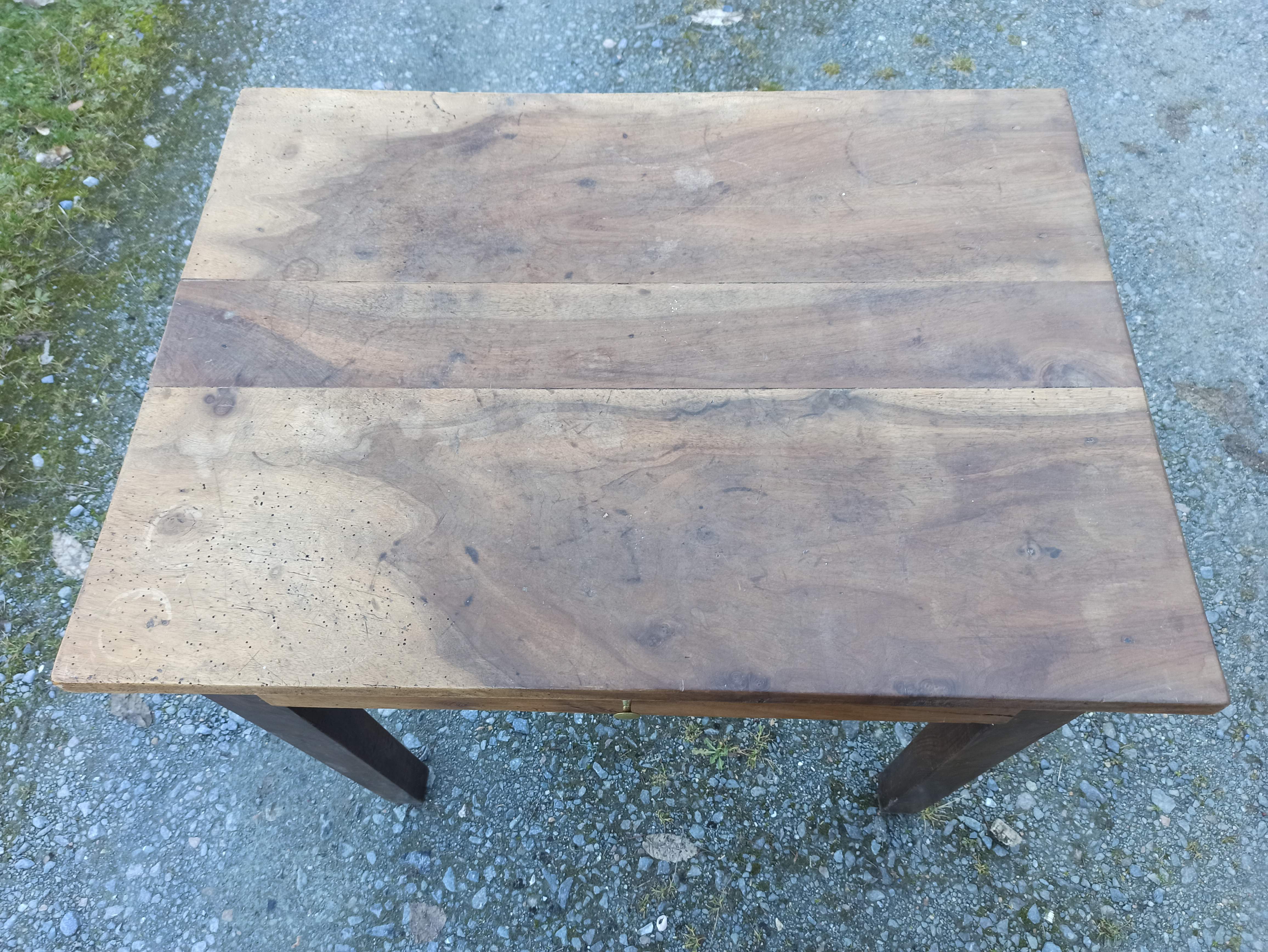 Firm table desk cherry walnut a drawer in front