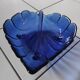 Blue glass fruit bowl