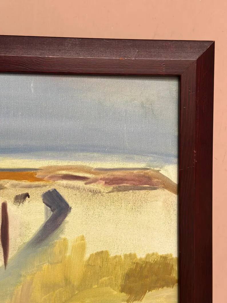 Original Swedish Oil on Panel – “Landscape” by JA 05 – Vintage & Framed – 58 × 48 cm (22.8" x 18.8")