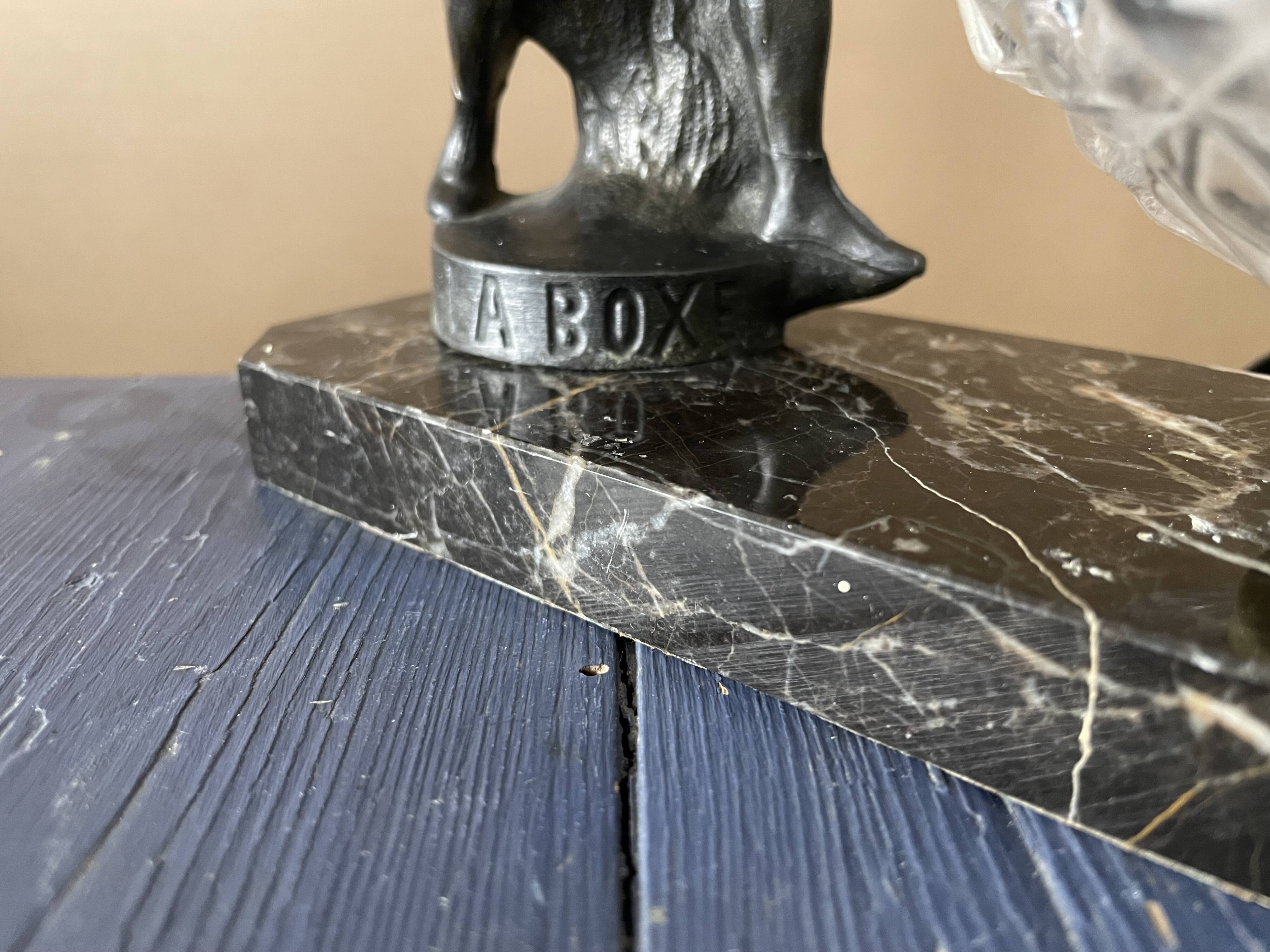 Marble table lamp, boxing, 1930s