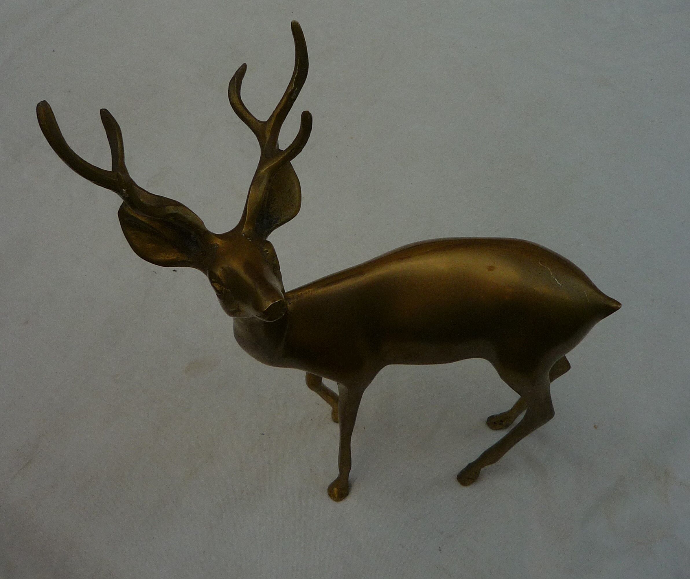 Deer, animal brass, vintage 70s