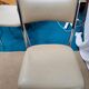 Set of 4 chairs chrome metal and skaï greige 70s.