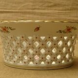 Coupe corbeille ajourée porcelaine Vista Alegre décor floral