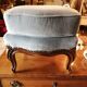 Foot rest stool Louis XV velvet
