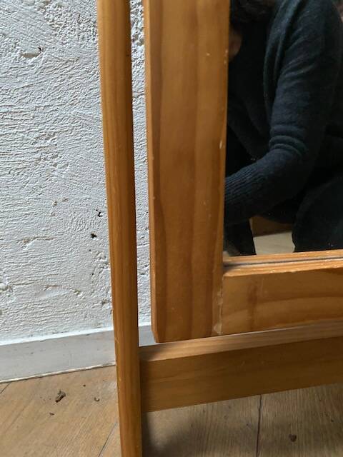 Large wooden standing mirror