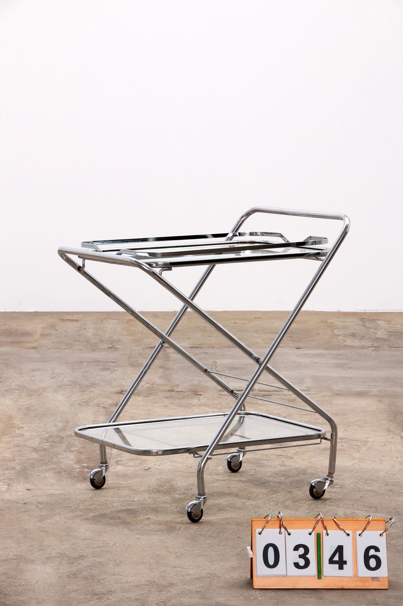 Vintage trolley nice chrome or bar cart, 1960 France.