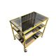 Brass and glass serving trolley, 1970s