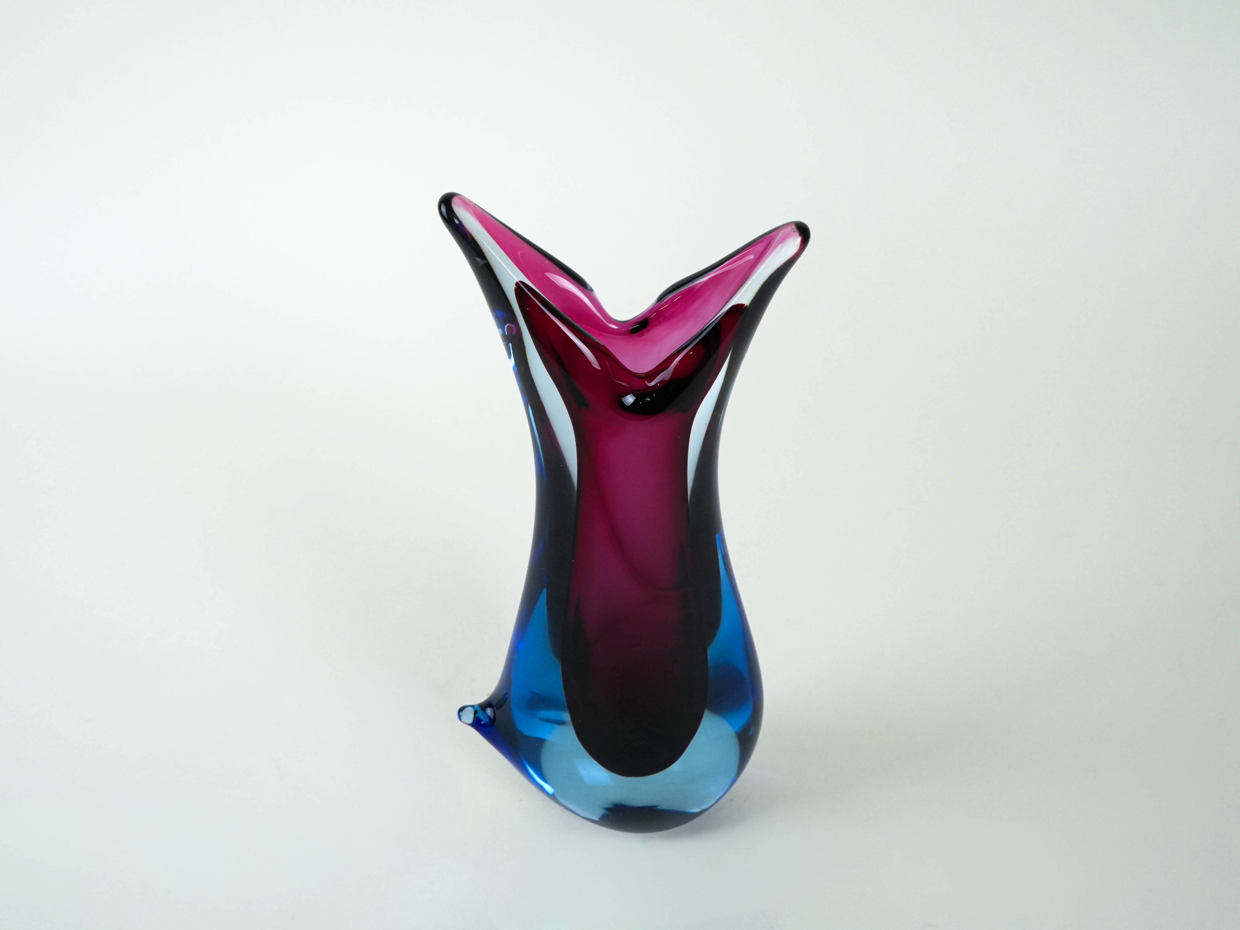Vase, Murano glass, Italian design, 1960s, made in Italy