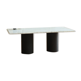 Gray veined white marble coffee table