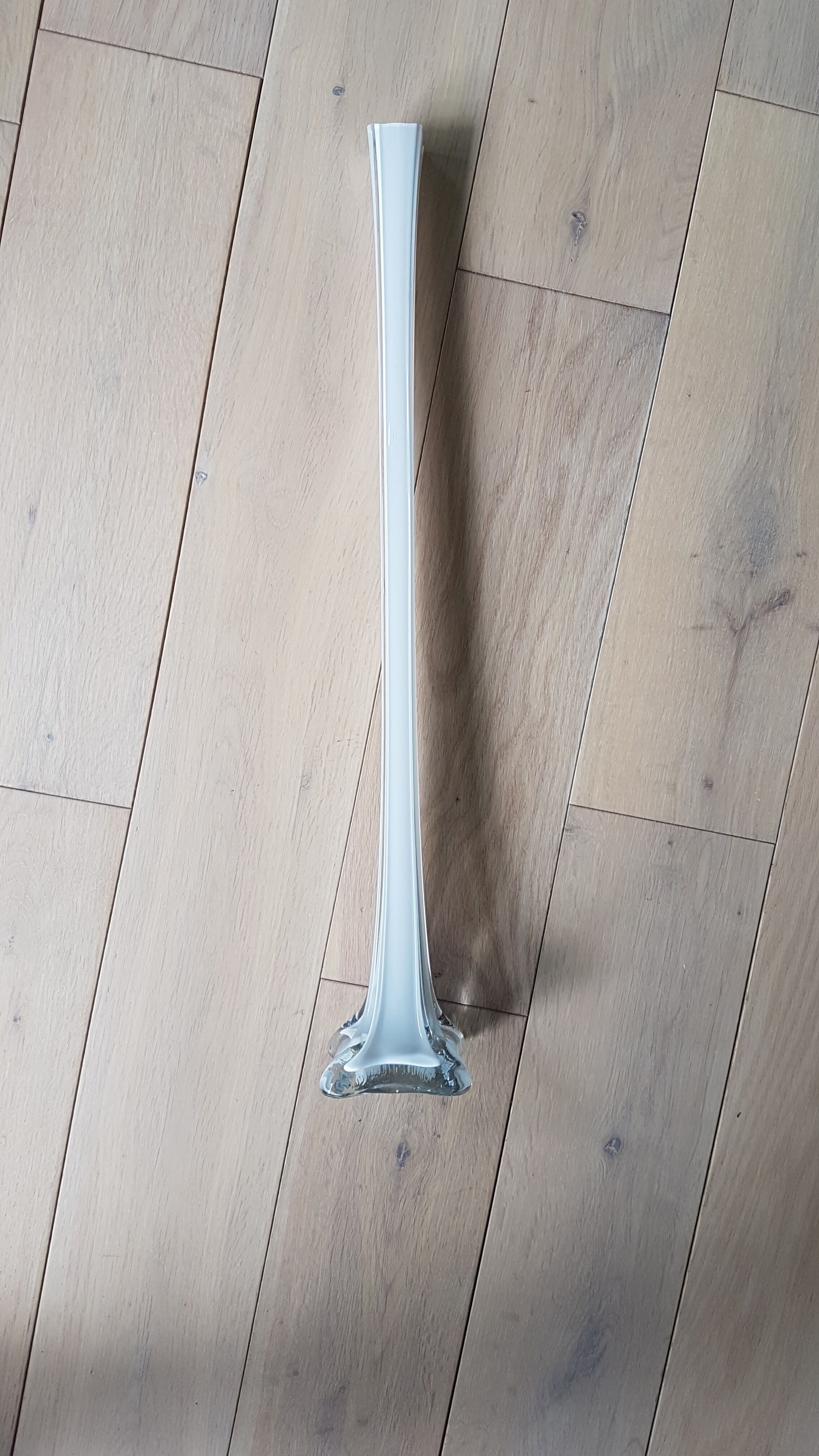 Vase / solifleur in white glass