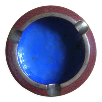 Chinese ashtray in enameled cloisonné metal