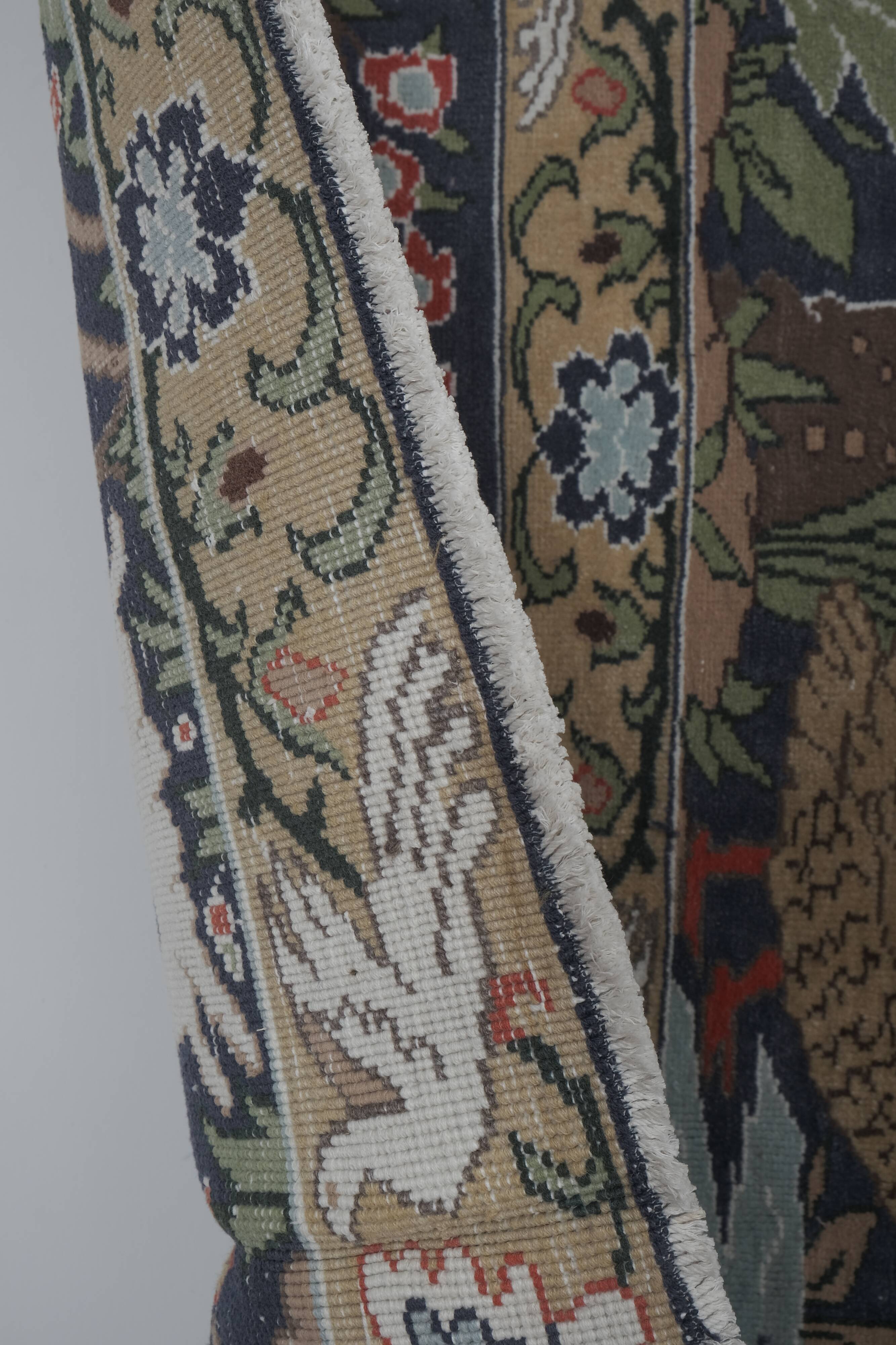 Vintage Caucasian Hunting Animal Pictorial Rug 9'2'' x 11'2''