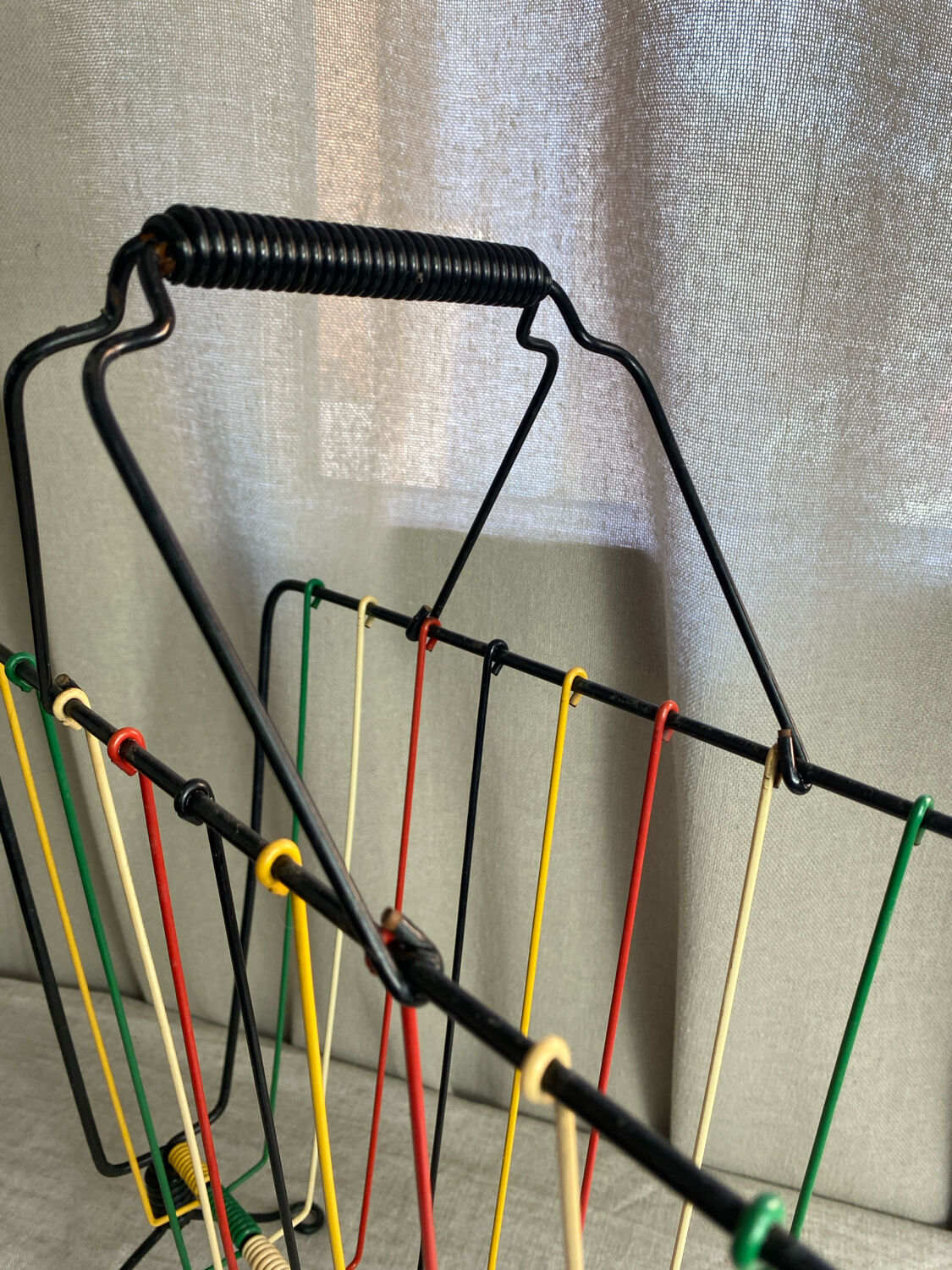 Scoubidou magazine rack, 1960s