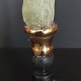 Cabinet of Curiosities green calcite on pedestal