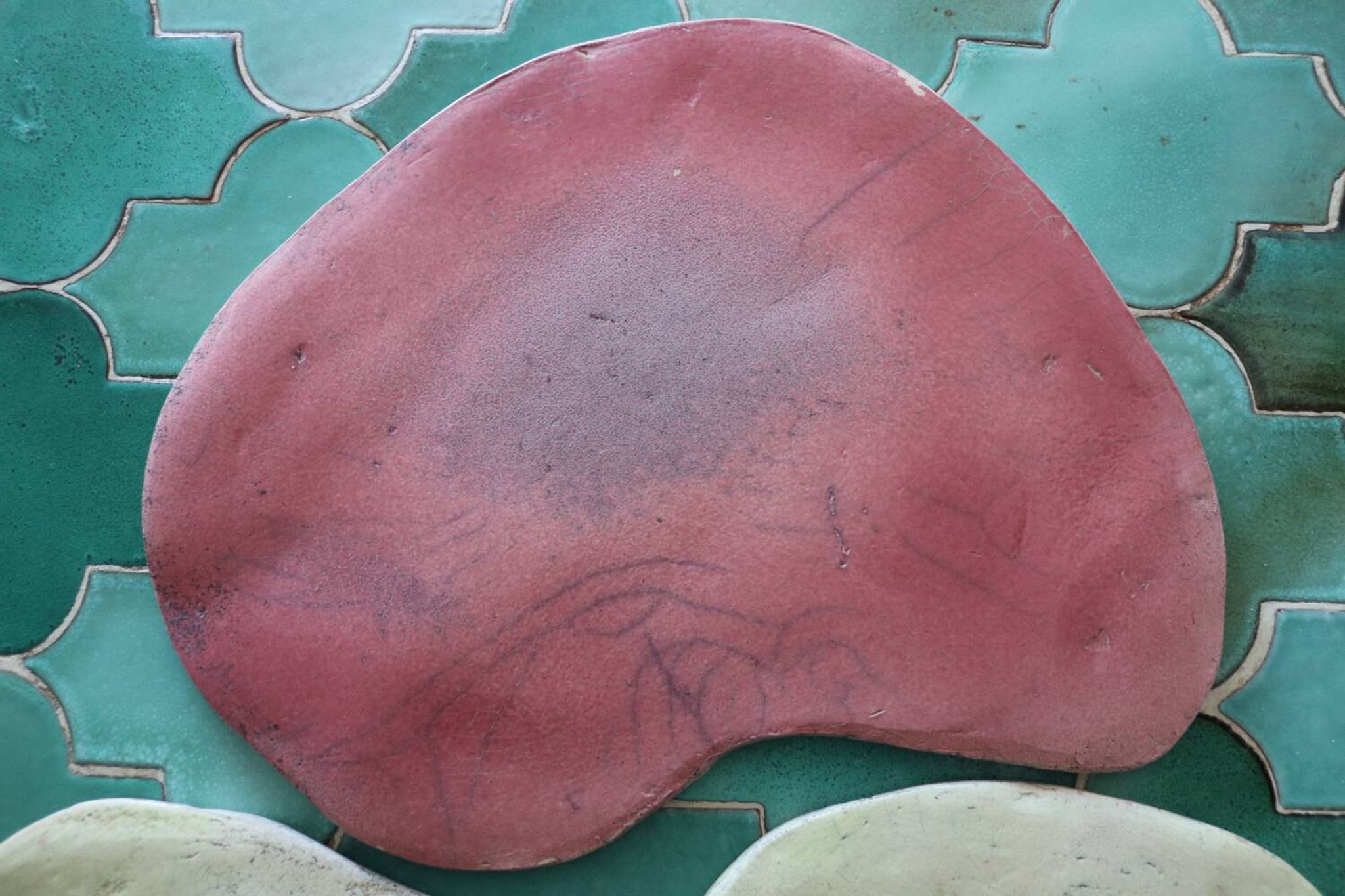 Set of 3 handmade raku ceramic trivets.