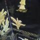 Antique Chinese bedroom screen, inlay of soapstone, jade, ivory, mother-of-pearl