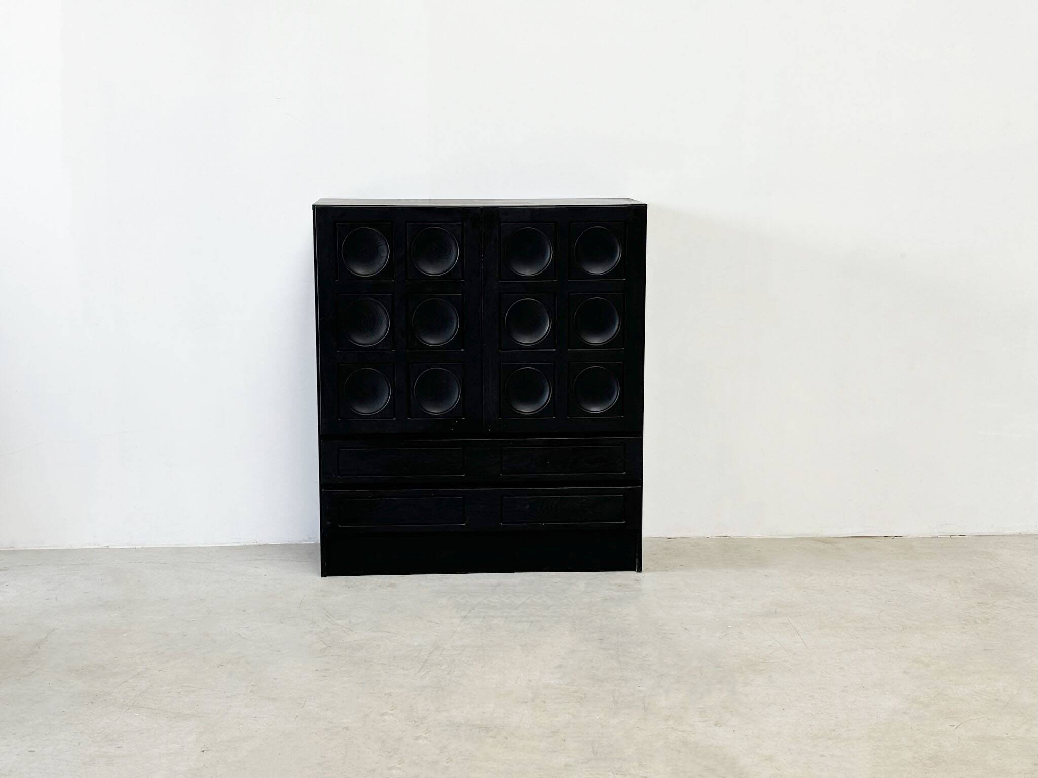 1970's Belgian brutalist graphical Musterring bar cabinet