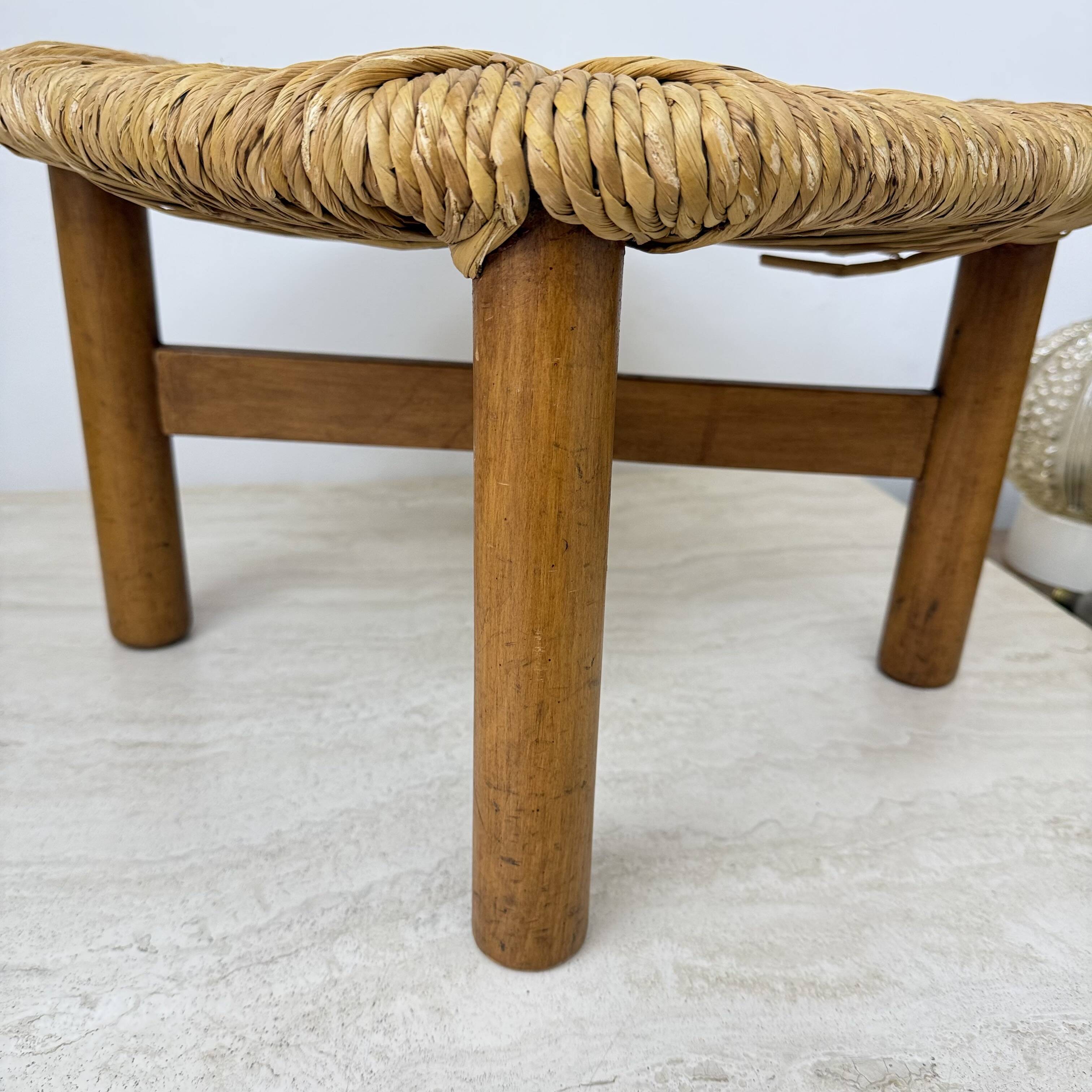 Italian Rush Stool by Lorenzo Forges Davanzati, 1960s