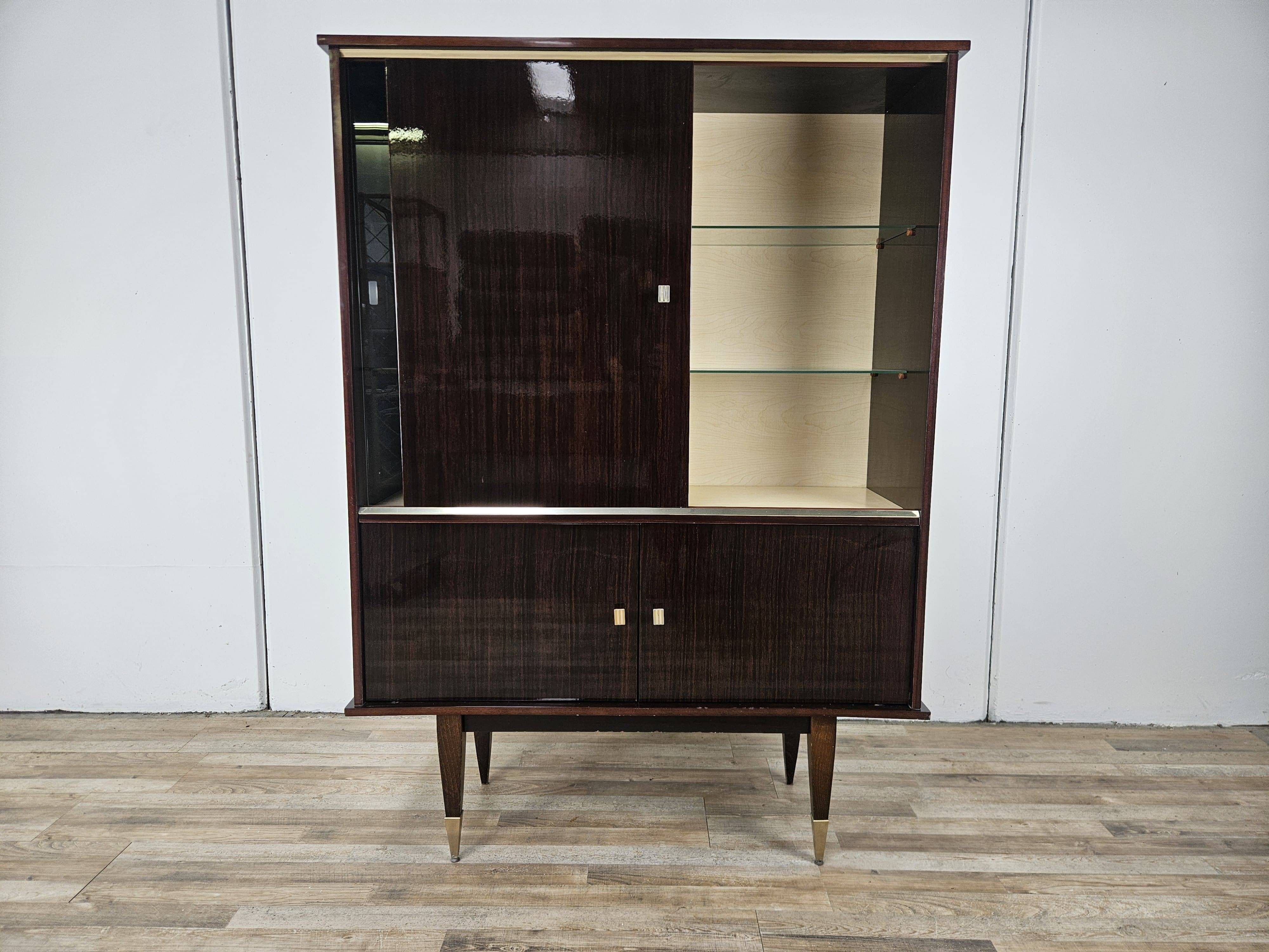 1950s rosewood display cabinet