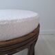Vintage rattan and French terry fabric pouf