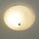 Set of 2 vintage hand blown ice glass wall sconces / pair of flush mount ceiling lights