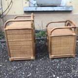 Rattan bamboo bedsides