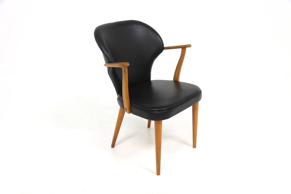 Scandinavian leatherette armchair, Sweden, 1960